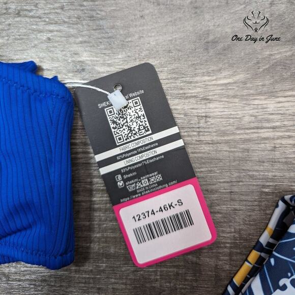 Shekini High Neck Halter Scallop Bikini Swimsuit Size S - Picture 4 of 6